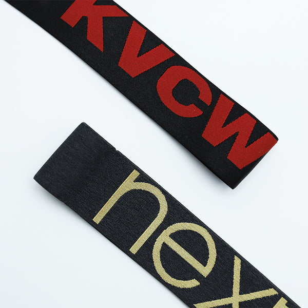 2 inch black ground with red text elastic for boxer sewing