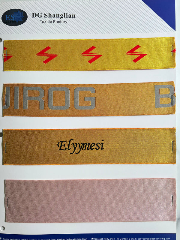 shiny gold jacquard elastic