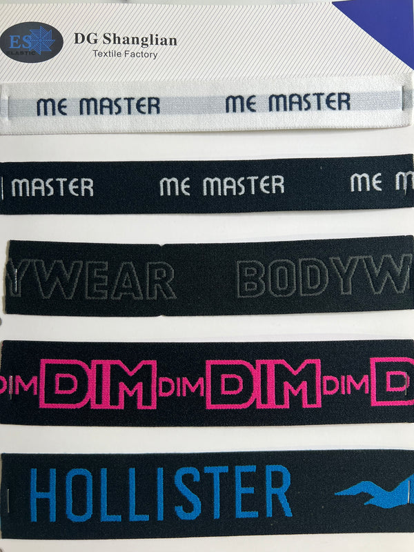 1inch customized tex logo jacquard elastic for underwear sewing